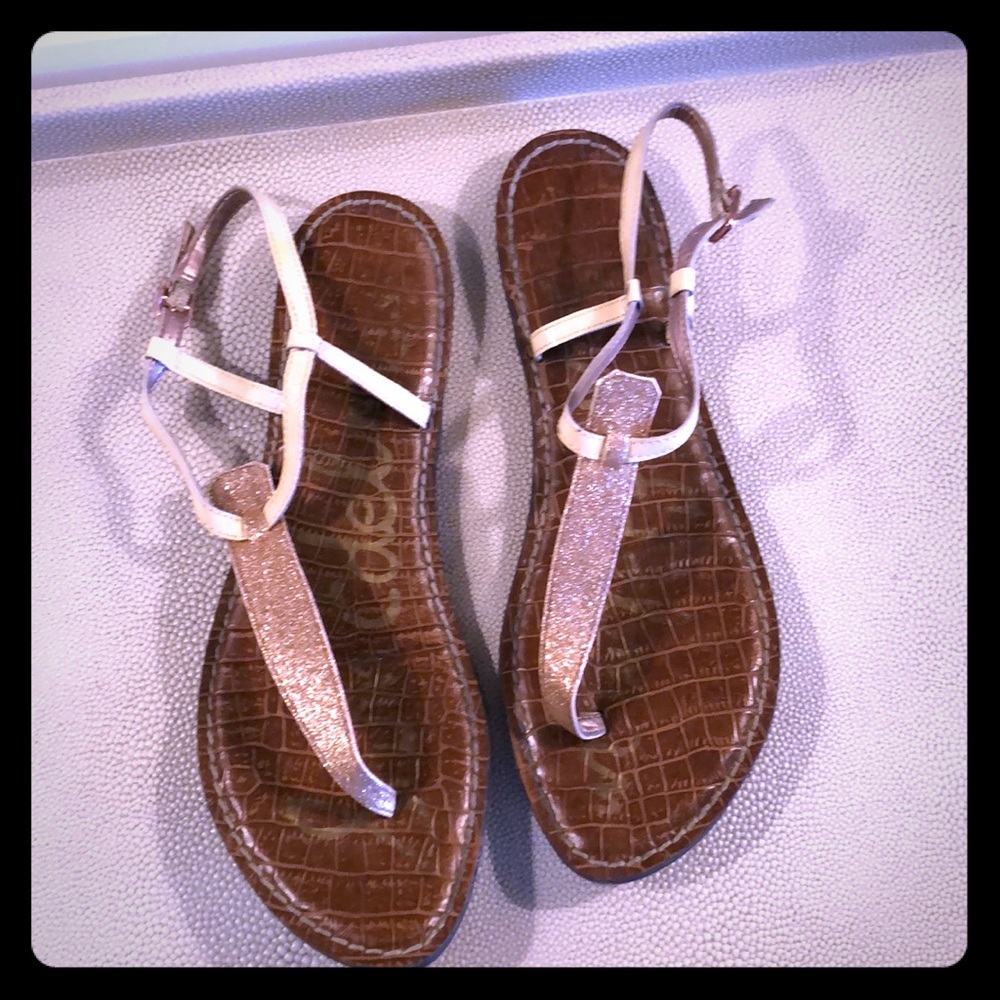 Sam Edelman sparkly leather thong sandal